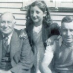 Alfred Stine Bristow (aka Alfred Jacobs), Granddaughter Lucille and son George<br>Photo courtesy of ? </br>